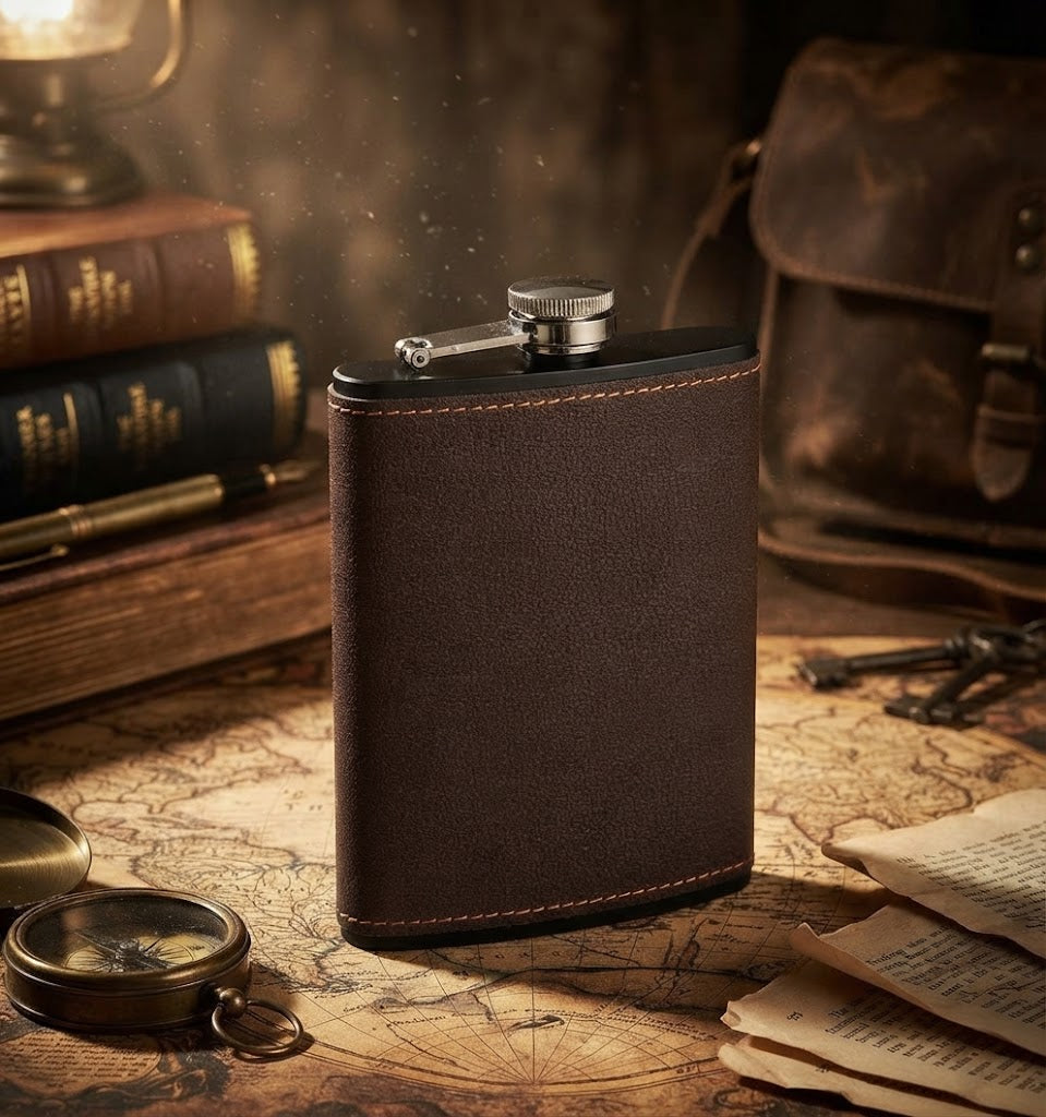 OLDMENS™ Vintage Leather Pocket Hip Flask