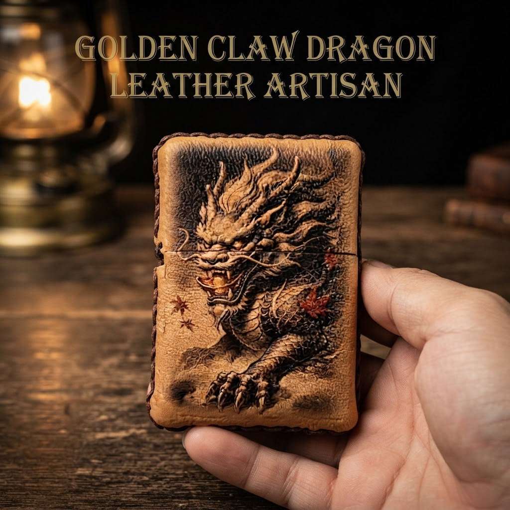 Handcrafted Top-Grain Leather Lighter Case Cover for Standard Zippo - Vintage Embossed Sheath Sleeve, Cool Men's EDC Gift