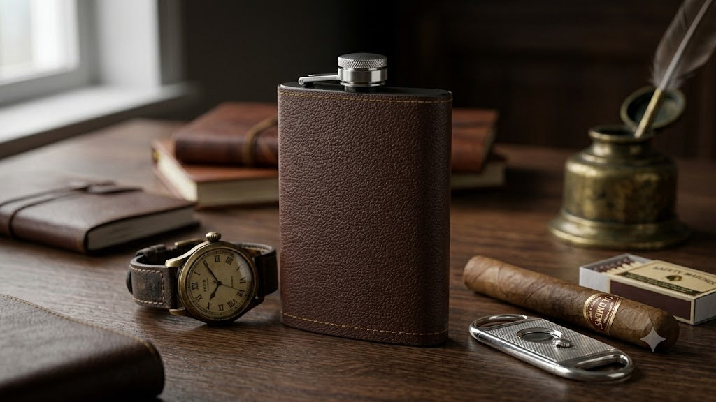 OLDMENS™ Vintage Leather Pocket Hip Flask