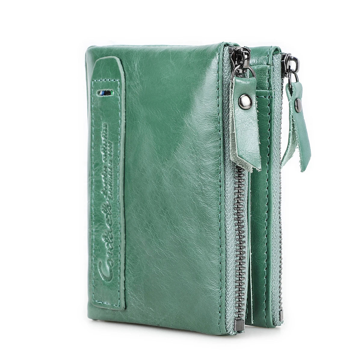 Vintage Crazy Horse Leather Wallet for Men – Compact Bifold with Coin Pocket