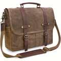 Vintage Canvas Messenger Bag – 15.6" Laptop Briefcase with Multiple Pockets