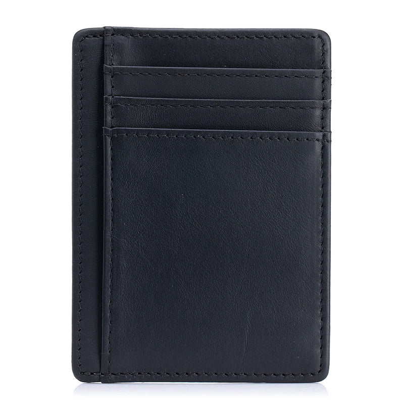 Minimalist Crazy Horse Leather RFID Front Pocket Wallet