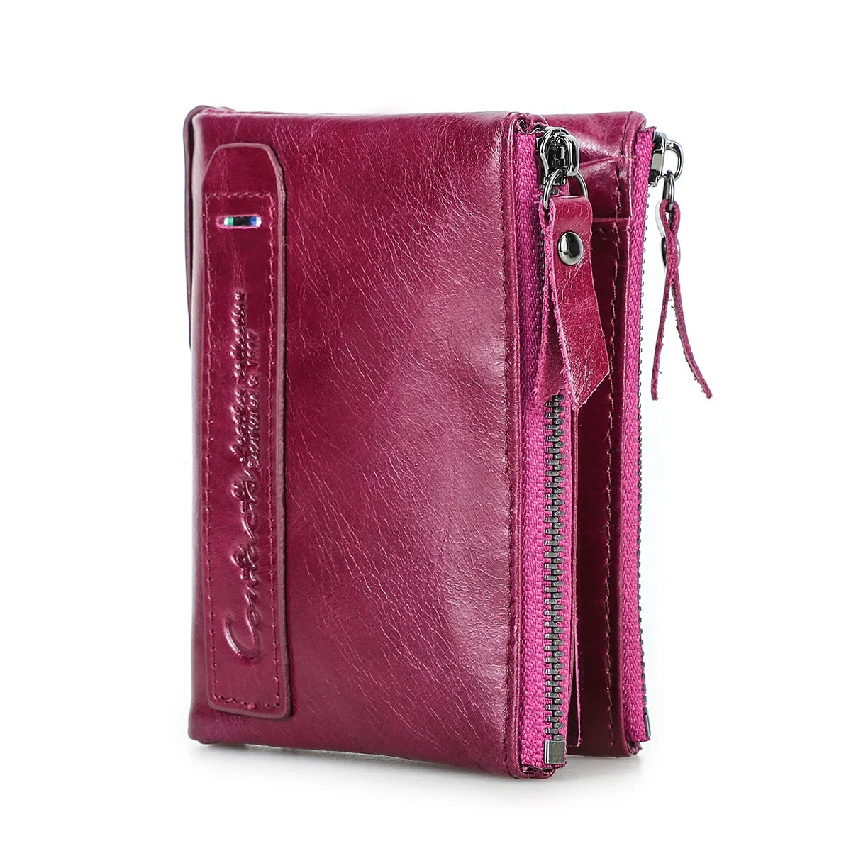 Vintage Crazy Horse Leather Wallet for Men – Compact Bifold with Coin Pocket