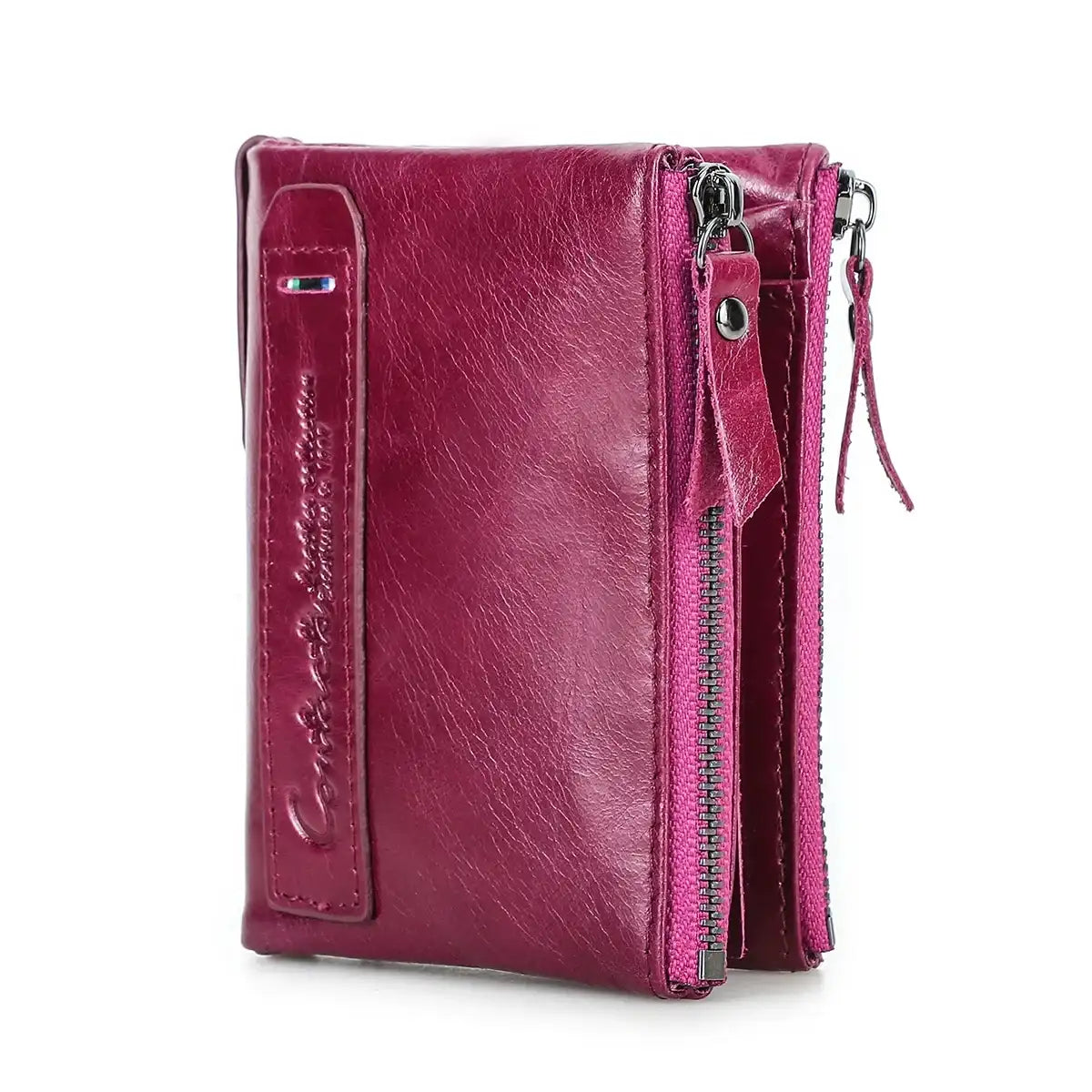 Vintage Crazy Horse Leather Wallet for Men – Compact Bifold with Coin Pocket