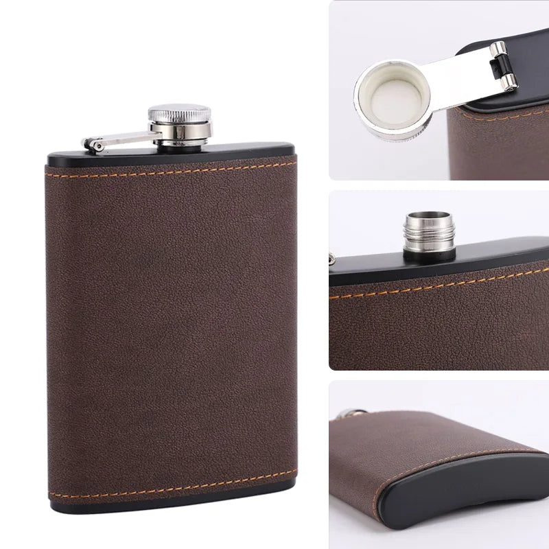 OLDMENS™ Vintage Leather Pocket Hip Flask