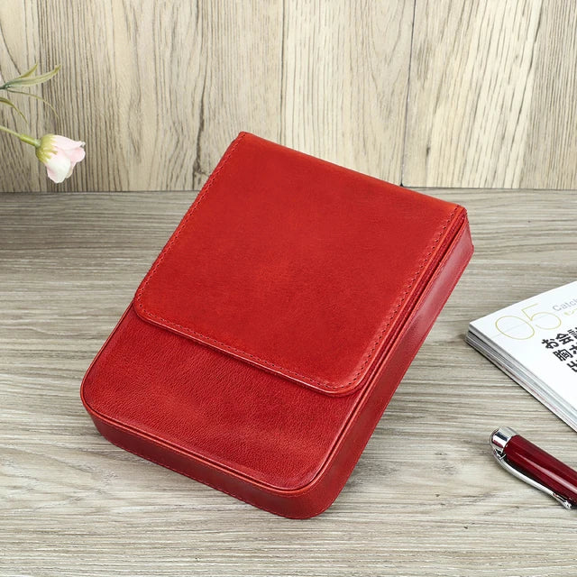 Vintage Genuine Leather Pen Case | Handmade 6-Slot Fountain Pen Organizer for Professionals & Collectors