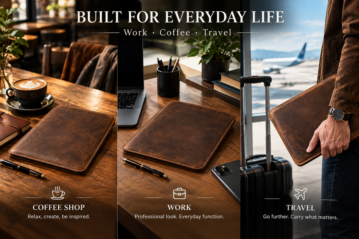 Handmade Genuine Leather iPad Sleeve – Vintage Crazy Horse Leather Case