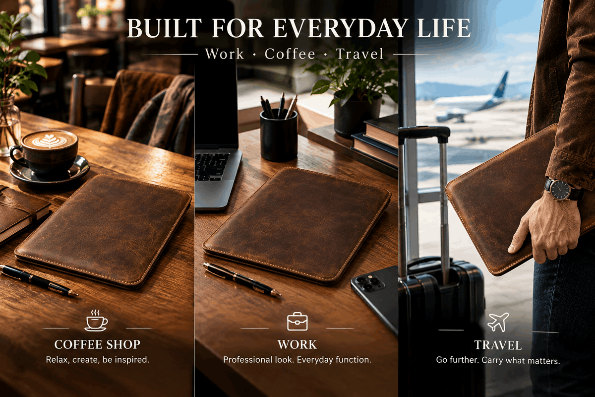 Handmade Genuine Leather iPad Sleeve – Vintage Crazy Horse Leather Case