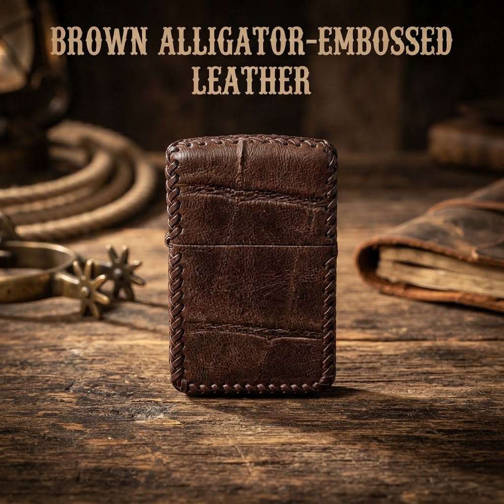 Handcrafted Top-Grain Leather Lighter Case Cover for Standard Zippo - Vintage Embossed Sheath Sleeve, Cool Men's EDC Gift